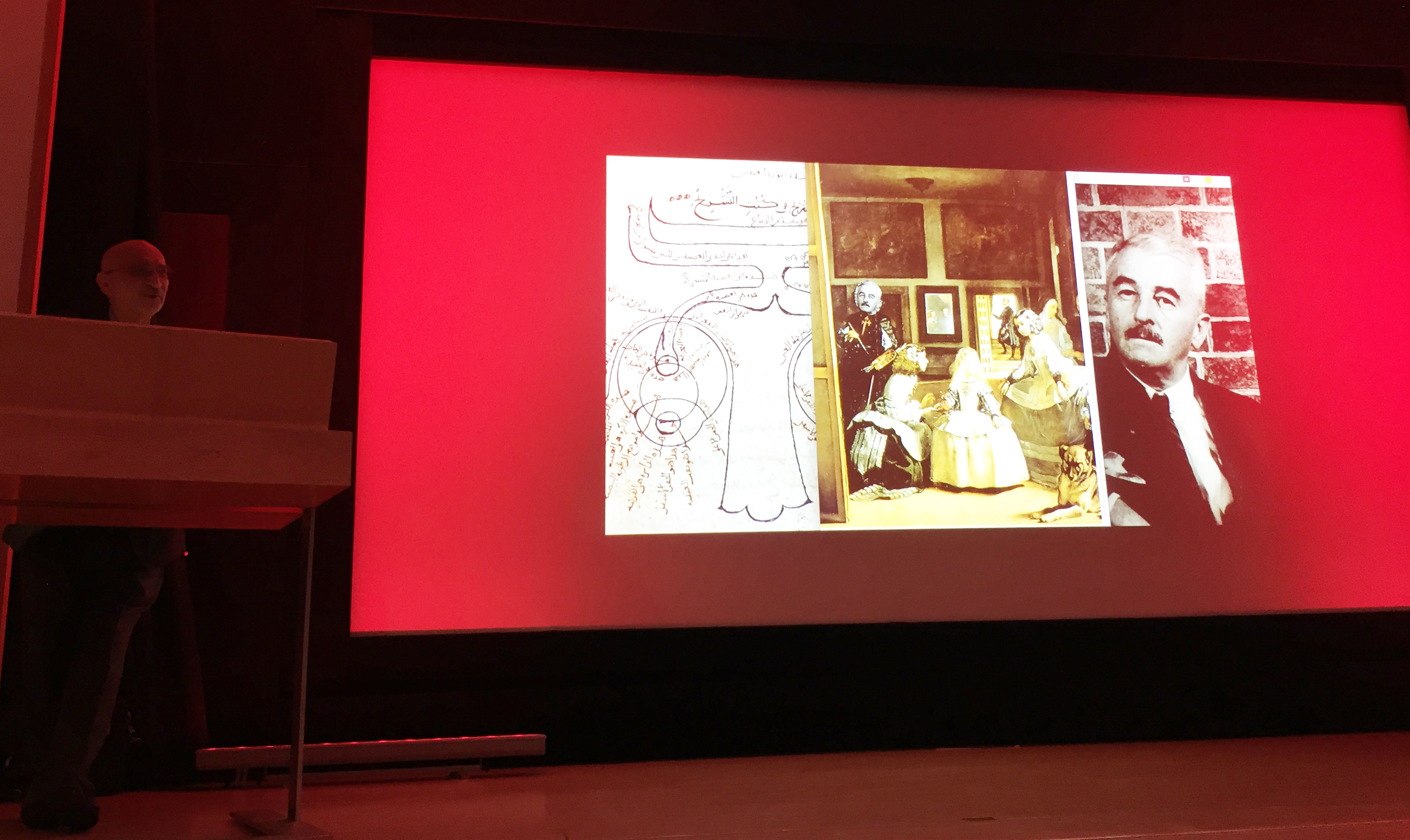 Last screen of the Lecture Ibn al-Haytham, Las Meninas and William Faulkner