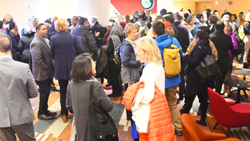 Audience at the reception after the Lecture